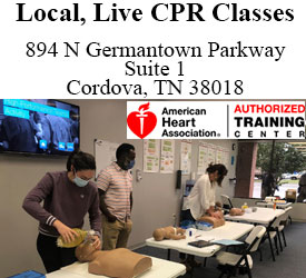 CPR Memphis, Location: 894 N Germantown Parkway, Suite 2,
Cordova, TN 38018
